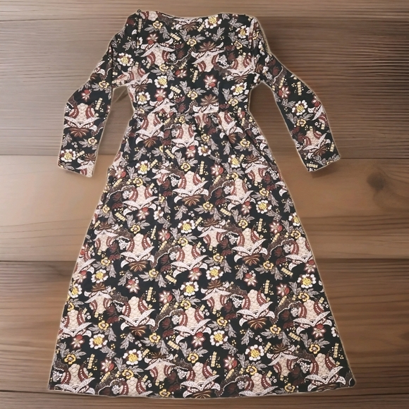 Nasty Gal Collection Faux Wrap Midi Dress Bird Floral Boho US 8 - Picture 12 of 12